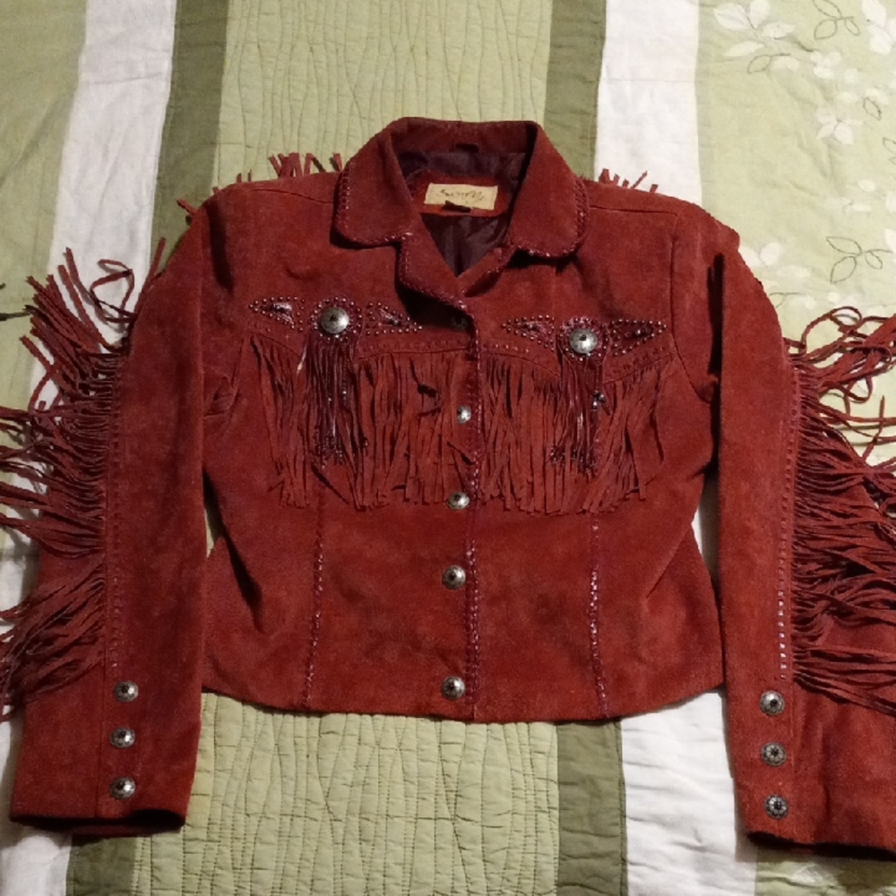 Scully Rust Suede Fringe Leather Jacket